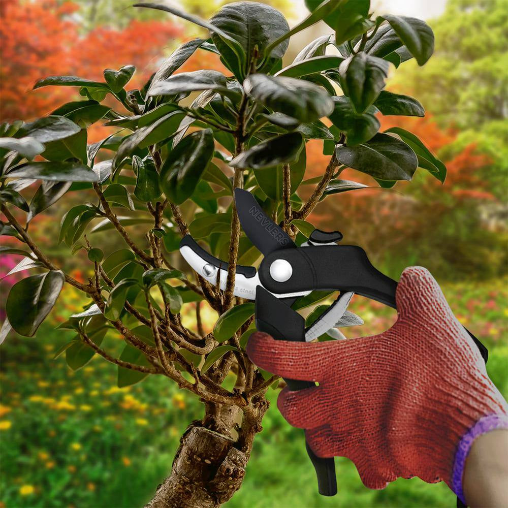 Professional Stainless Steel Heavy-Duty Black Garden Anvil Pruning Shears