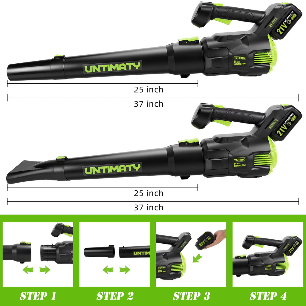 500 CFM Cordless Leaf Blower for Lawn Care 150 MPH Battery Leaf Blower Leaf Blower with 4.0Ah Battery and Charger,Green