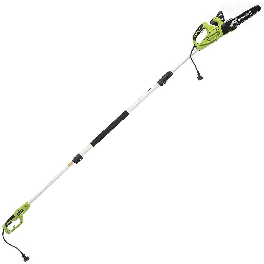 Greenworks 10 Inch Corded Electric Pole Saw and Chainsaw (2-In-1) Max Reach 12Ft