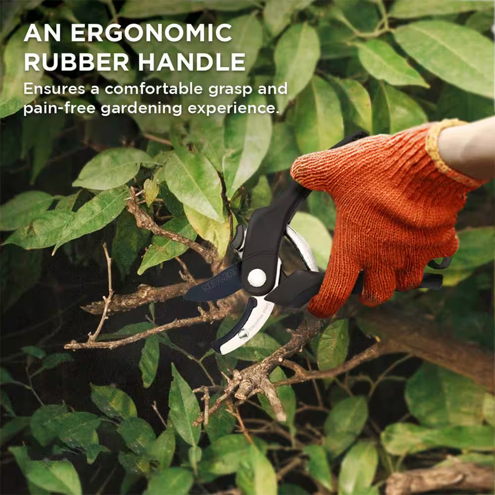 Professional Stainless Steel Heavy-Duty Black Garden Anvil Pruning Shears