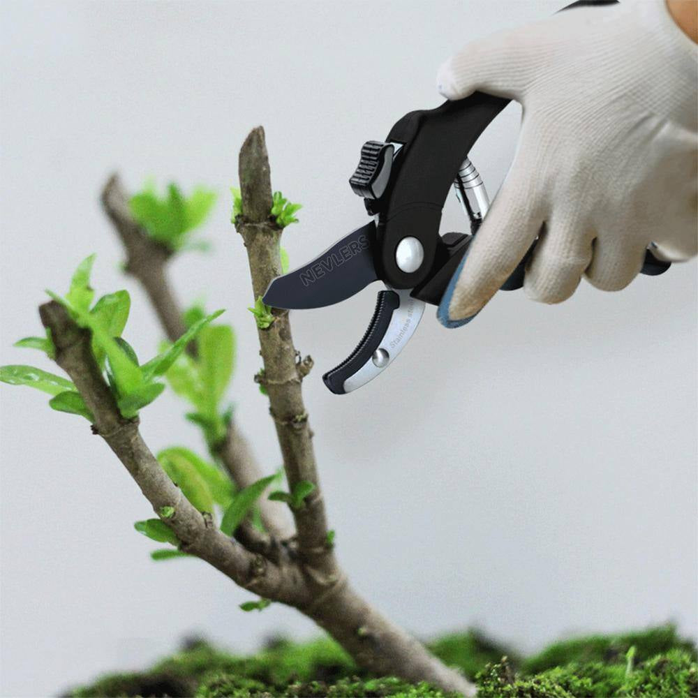 Professional Stainless Steel Heavy-Duty Black Garden Anvil Pruning Shears